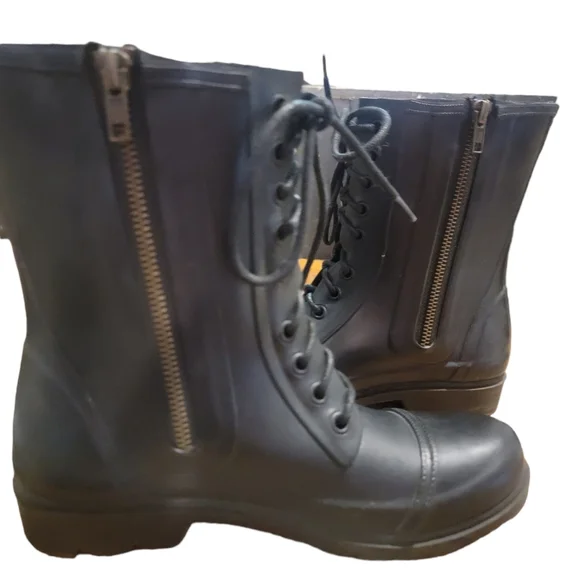 Steve Madden Rubber Combat Boots - Picture 3 of 7
